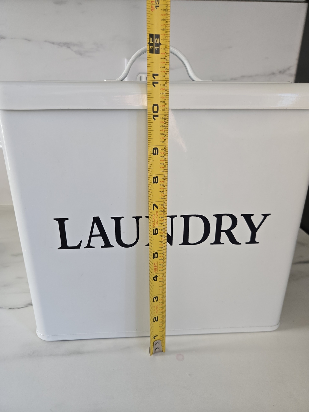 VINTAGE RESTORATION HARDWARE METAL "Laundry" Storage Bin with LID - Picture 7 of 9